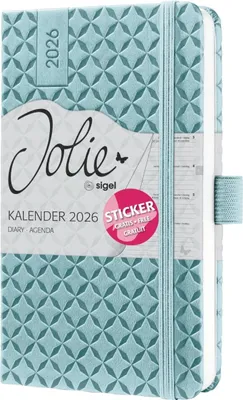 Immagine prodotto di sigel J6112 sigel agenda tascabile Jolie Flair 2026, Pelle finta, sky-
