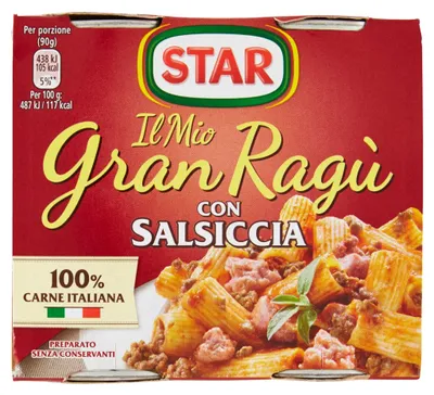 Produktbild von Star Gran Ragú Salsiccia Carne 2 x 180g Tomatensauce mit Wurst