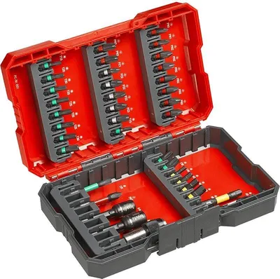 Produktbild von kwb Bit-Box für Impact-/ Schlagschrauber 37-teilig Bitset mit Bithalter und schlagfesten Steckschlüsseln, E C 44626 Schäfte
