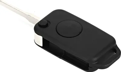 Immagine prodotto di Custodia a libro con sistema di apertura a scatto, con copertura per il telecomando a una pulsante e lama, compatibile con Mercedes Benz W168, W124, W202, dal 1984 al 2004
