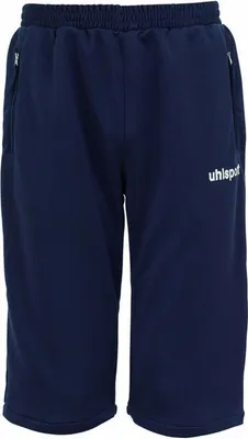 Uhlsport Pantaloncini Lunghi Essential – Da Allenamento Con Tasche E Logo Ricamato (Nero, Blu)