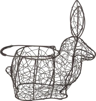 Zdjęcie produktu dla Clayre & Eef Koszyk wielkanocny królik 26x13x28 cm czarny żelazo