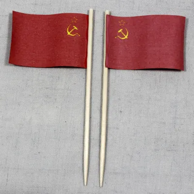 Produktbild von Party-Picker Flagge Sowjetunion UdSSR Papierfähnchen in Spitzenqualität 25 Stück Beutel