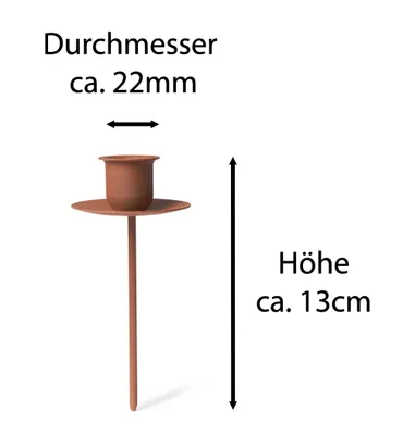 Produktbild von Novaliv 4er-Set Kerzenteller Adventskranz Kerzenpin ROST Kerzenständer für Stabkerzen Kerzenpick Kerzenhalter für Kränze Kerzentülle Metall Kerzenständer Kerzenpin Adventskranzkerzenhalter