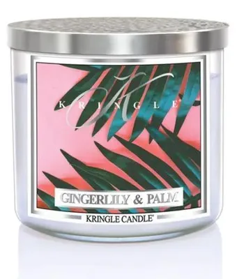 Productafbeelding van Kringle Candle TUMBLER Gingerlily & Palm, geurkaars met 3 lonten, 411g