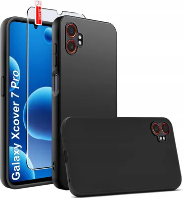 Zdjęcie produktu dla Etui Czarne Matowe Silikon Slim do Samsung Xcover 7 Pro + SZKŁO 9H