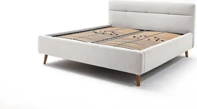 Image de Lotte Lit 180x200cm Gris clair Lit double Lit matrimonial Chambre à coucher Lit d'appoint