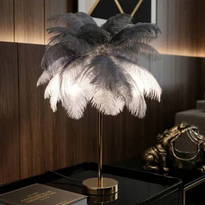 Immagine prodotto di Mauro Ferretti, lampada da tavolo Palmier a 2 luci E14, Ø 55x60 cm, grigio oro