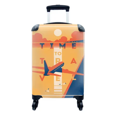 Produktbild von MuchoWow® Koffer Handgepäck Trolley Rollkoffer Kleine Reisekoffer mit 4 Rollen - Reisen - Flugzeug - Zitate - Cabin Size < 55x40x23 cm & 55x40x20 cm - Fotokoffer - Kabinenkoffer - Boardgepäck - Reise-Box - Reisekoffer - Reisegepäck - Koffer mit Bild - Trolley für Kinder