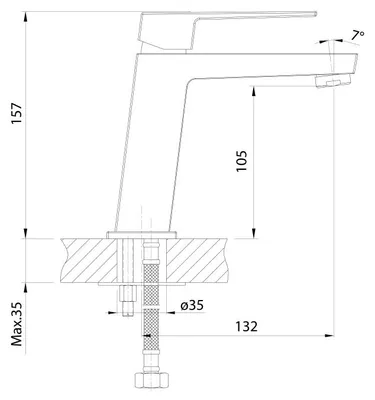Produktbild von Aqualine RITMO 26 Waschbeckenarmatur, Chrom