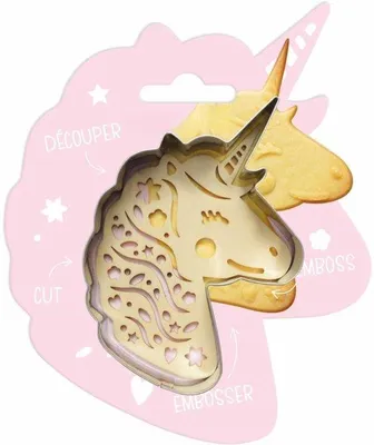 Produktbild von Famanu Ausstechform Einhorn mit Holzstempel und Edelstahl-Schneider – für Kekse und kreative Backdekoration