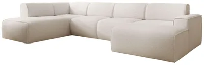 Produktbild von Selsey Bouvi – Wohnlandschaft mit seitlicher Rückenlehne an der Ottomane links, creme, Bouclé