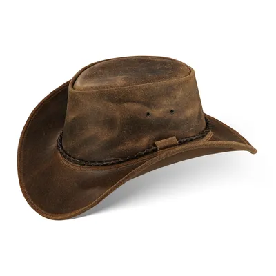 Produktbild von Herren Western Cowboy Rindsleder Hut JERO Größe L Vintage Braun