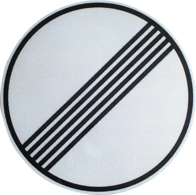 Produktbild von ORIGINAL RA2 Verkehrszeichen 282 Ende sämtlicher Geschwindigkeitsbegrenzungen und Überholverbote 600 mmØ StVO RAL RSA-21 Verkehrsschild Strassenschild