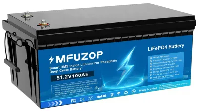 Image de Batterie lithium-ion 48 V 100 Ah - DTC-100Ah-48V - 5120 Wh - BMS - Décharge 100 A, max. 120 A - Charge 50 A - Tension de charge 57,6 V - Pour installations solaires/onduleurs/camping-cars