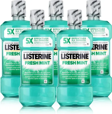 Produktbild von Listerine Fresh Mint 500ml - Für die tägliche Mundspülung (5er Pack )
