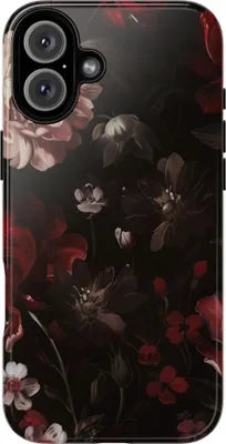 Produktbild von Dunkles Blumenmuster im Vintage-Stil – Hülle Kompatibel mit iPhone 16 Plus