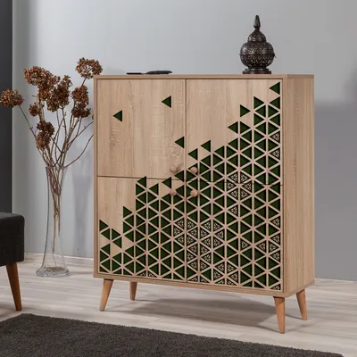 Obrázek produktu pro Skye Decor, Multilux-121, víceúčelová skříňka, dub Sonoma, 100 % MELAMÍNEM POVLÁKNĚNÁ DESKA, 95 x 36 x 111 cm