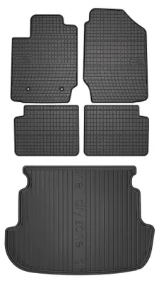 Zdjęcie produktu dla Dywaniki gumowe + mata bagażnika do Toyota Corolla E12 / E13 2002-2007 (kombi, stała podłoga) – czarne, dopasowane – Wielganizator SolidPRO
