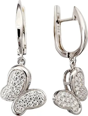 Produktbild von Ohrhänger Schmetterling 925 Silber mit Zirkonia, Silber Ohrringe für Damen