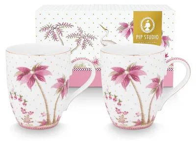 Produktbild von PIP STUDIO Jolie Dots Gold Pink Becher Large 350ml Set2