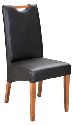 Produktbild von Lehnstuhl Design Sessel Holz Leder Polster Esszimmer Leder Gastro Stuhl Stühle