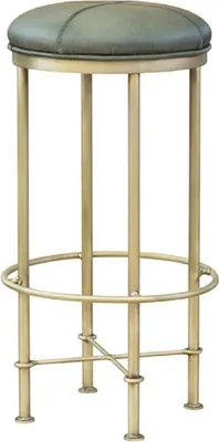 Obrázek produktu pro Casa Padrino barová židle z pravé kůže zelená / starožitná mosaz v. 75 cm - Barový nábytek