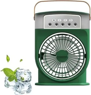 Produktbild von Polarlux-Luftkühler, Eisventilator, tragbare Kühlung 4-in-1-Verdunstungsbefeuchter, mobile Konditionierung, 3-Geschwindigkeits-Mini-Kühler (grün)