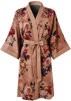 Obrázok produktu pre Dámsky krátky kimono, župan alebo nočná košeľa (farba: šampanské)