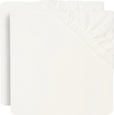 Produktbild von Jollein Spannbettlaken - 2 Stück - 60 x 120 cm - Jersey - Ivory | Spannbettlaken & Molton