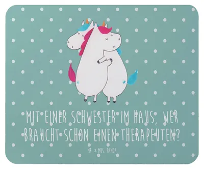 Produktbild von Mr. & Mrs. Panda Mousepad Schwester Glück - Meeresbrise - Geschenk, Unterstützung, mousematte, Mauspad, Geschenke, Geschwisterliebe, Zusammenhalt, beste Freundin, laptop
