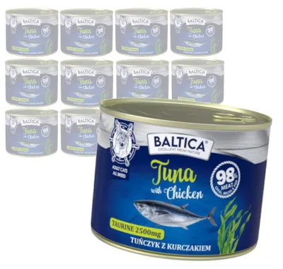 Zdjęcie produktu dla Baltica Excellent Tuńczyk z Kurczakiem 12x185g Bezzbożowa Mokra Karma Dla Kota