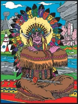 Image de Coloriage sur velours 47x35 : Chef indien - Stepp