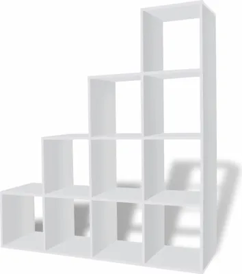 Produktbild von vidaXL Treppenregal Bücherregal 142 cm Weiß