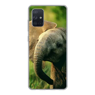 Produktbild von MuchoWow® Handyhülle Schutzhülle Hülle für Samsung Galaxy A51 5G Elefant - Grün - Tiere - Natur Silikon Softcase Handy Hülle - Abbildung