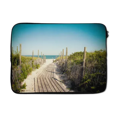 Produktbild von MuchoWow® Laptop Hülle 13 Zoll Meer - Holz - Sommer Laptoptasche - Laptophülle - Sleeve - Rundumschutz
