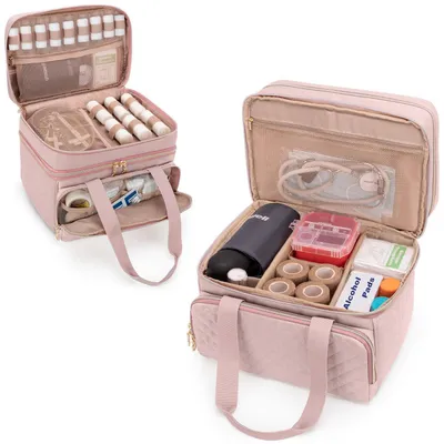 Productafbeelding van Medicijnentas, reisapotheek, EHBO-tas, roze, 30x20x25 cm