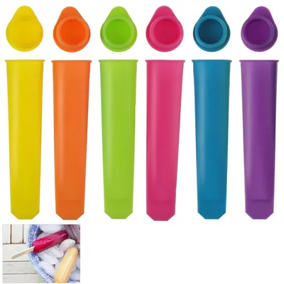 Eisformen aus Silikon, 6 Stück, bunt, wiederverwendbar