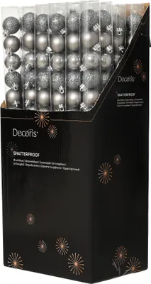 Produktbild von Weihnachtskugeln Kunststoff 3cm 14er Set - Zart Grau