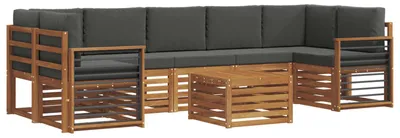 Produktbild von vidaXL Outdoor-Sofagarnitur 8 stk. Natur und Anthrazit