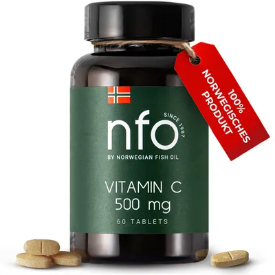 Produktbild von NFO Vitamin C 500 mg – Unterstützt das Immunsystem und schützt vor oxidativem Stress [60 Tabletten]
