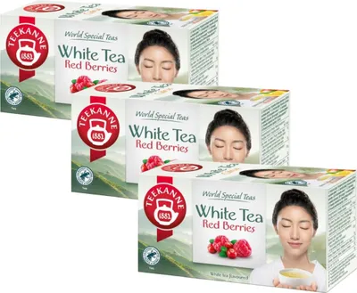 Produktbild von Teekanne Weißer Tee Cranberry Himbeere 60 Teebeutel - Weisser Tee aromatisiert