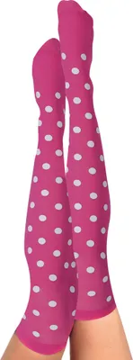 Produktbild von Overknees pink mit Punkten 50 DEN Karneval Fasching Party Halloween Cosplay Anime