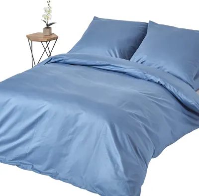 Obrázek produktu pro Sada ložního prádla HOMESCAPES nebesky modrá, počet vláken 1000, 150 x 200 cm