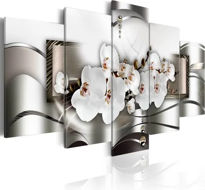 Produktbild von Leinwandbilder 200x100 cm b-A-0172-b-o Vlies Leinwandbild 5 tlg Kunstdruck modern Wandbilder XXL Wanddekoration Design Wand Bild ABSTRAKT BLUMEN