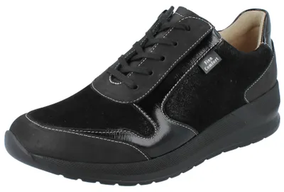 Immagine prodotto di Finn Comfort Mori scarpe basse da donna, pelle elastica, nero, NUOVO - scarpe da donna Scarpe comode stringate, nero, pelle (buggy/balenastretch/knautschlack)