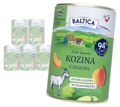 Zdjęcie produktu dla Baltica Kozina z Cielęciną 6x400g Duoproteinowa Bezzbożowa Mokra Karma Dla Psa