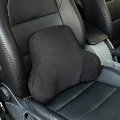 Obrázek produktu pro Prodyšná bederní opěrka z kůže pro kancelář a auto - podpora z paměťové pěny