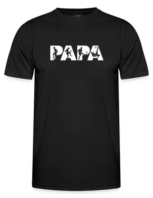 Produktbild von Spreadshirt Papa Fußball Silhouette Vater Funktionsshirt Herren, XXL, Schwarz