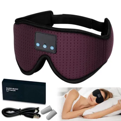 Produktbild von 3D Bluetooth Schlafmaske Rot – Kabellos, Lichtblockierend, Für Seitenschläfer & Reisen